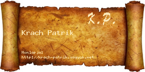 Krach Patrik névjegykártya